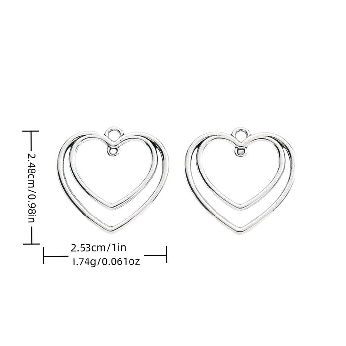 Antique Silver Zinc Alloy Heart Charm Pendant No.390528 for DIY Necklace Bracelet Jewelry Making