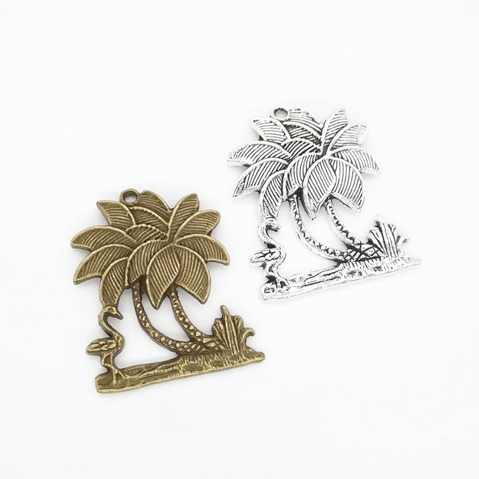 Zinc Alloy Palm Tree Charm Pendant No.081688 for DIY Necklace Bracelet Jewelry Making