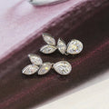 Korean Style Leaf Drop Earrings, Cute Sweet Marquise Inlaid Water Drop Dangle Earrings For Women view 2