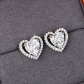 Quality Metal Heart Stud Earrings, Double Layer Hollow Out Small Heart To Heart Delicate Ear Jewelry view 1