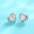 Quality Metal Heart Stud Earrings, Double Layer Hollow Out Small Heart To Heart Delicate Ear Jewelry view 3