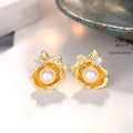Simple Faux Pearl Shell Flower Stud Earrings French Vintage Light Luxury Elegant Jewelry view 6