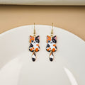 Cute Enamel Alloy Cartoon Cat Tail Dangle Drop Earrings For Women Creative Animal Charm Earrings view 4