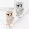 Alloy Rhinestone Owl Brooch Creative Animal Lapel Pin For Women view 1