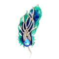 Alloy Rhinestone Feather Brooch Pin For Women's Dress And Suit view 5