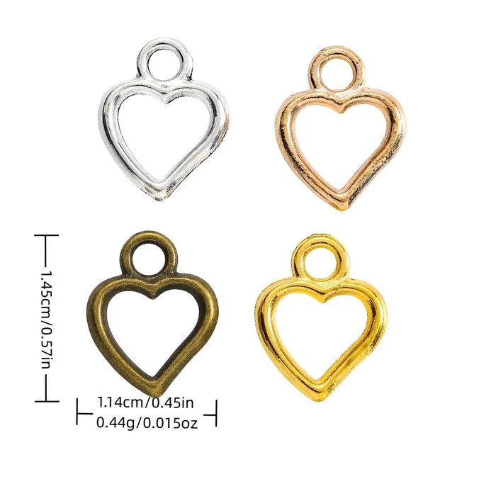 Zinc Alloy Heart Charm Pendant No.925246 for DIY Necklace Bracelet Jewelry Making