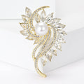 Pearl Rhinestone Flower Brooch Pin For Luxury Women Clothing Decoration view 2