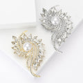 Pearl Rhinestone Flower Brooch Pin For Luxury Women Clothing Decoration view 1
