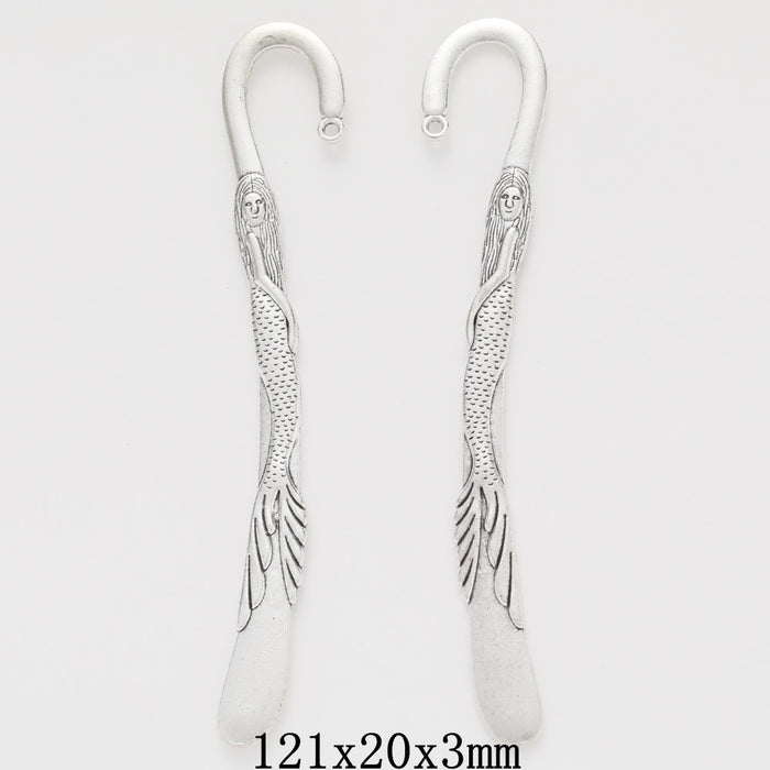 Antique Silver Zinc Alloy Bookmark Charm Pendant for DIY Necklace Bracelet Jewelry Making