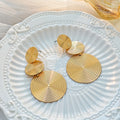 Elegant Luxury Gold Alloy Concentric Spiral Geometric Round Statement Drop Dangle Earrings view 3