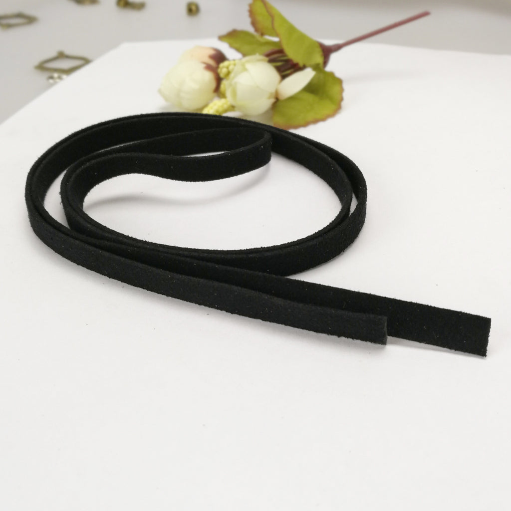 8x1.5mm Faux Leather Flat Cord, Double-Sided Suede, 1m