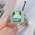 Luxury Vintage Statement Index Finger Ring With Lace Edge Long Rectangle Design For Women view 3