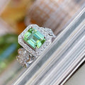 Luxury Vintage Statement Index Finger Ring With Lace Edge Long Rectangle Design For Women view 4