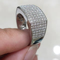 Micro Pave Starry Sky Ring For Women, Light Luxury Full Setting Statement Index Finger Jewelry view 3