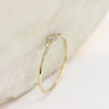 Fashion Light Luxury Micro Paved Three Zircon Stone Wedding Ring, Simple Minimalist Pinky Ring view 3