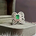 Light Luxury Micro Pave Hollow Ring, Elegant Versatile Statement Index Finger Ring For Women view 1