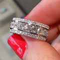 European American Men's Luxury Full Star Pave Rhinestone Ring, Sparkling Light Luxury Finger Accessory view 2
