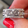 European American Men's Luxury Full Star Pave Rhinestone Ring, Sparkling Light Luxury Finger Accessory view 4