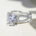 Zircon Hollow Cross Ring, Four Prong Fashion Design Engagement Wedding Ring, Birthday Gift view 5