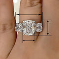 Light Luxury Princess Cut Square Zircon Ring, Bold Statement Banquet Fashion Jewelry view 4