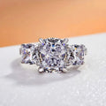 Light Luxury Princess Cut Square Zircon Ring, Bold Statement Banquet Fashion Jewelry view 2