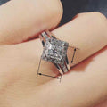 Sparkling Four Prong Zircon Diamond Shape Ring For Women, Trendy Style Statement Finger Ring view 4