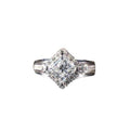 Sparkling Four Prong Zircon Diamond Shape Ring For Women, Trendy Style Statement Finger Ring view 5