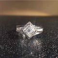 Sparkling Four Prong Zircon Diamond Shape Ring For Women, Trendy Style Statement Finger Ring view 3