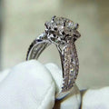 Dainty Starry Micro Pave Zircon Flower Ring For Women Fashion Wedding Band Jewelry view 3