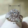 Dainty Starry Micro Pave Zircon Flower Ring For Women Fashion Wedding Band Jewelry view 4