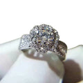 Dainty Starry Micro Pave Zircon Flower Ring For Women Fashion Wedding Band Jewelry view 5
