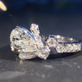 Luxury French Crown Water Drop Irregular Floral Ring For Women Princess Style Index Finger Jewelry view 2