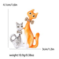 Metal Alloy Enamel Two Cats Brooch For Creative Apparel Decoration view 6