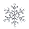 Silver Tone Snowflake Crystal Metal Brooch Pin 7 x 4.7 cm view 1