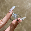 European Sweet Double Layer Heart Engagement Party Ring Fashion Romantic Finger Jewelry view 5