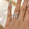 European Sweet Double Layer Heart Engagement Party Ring Fashion Romantic Finger Jewelry view 3