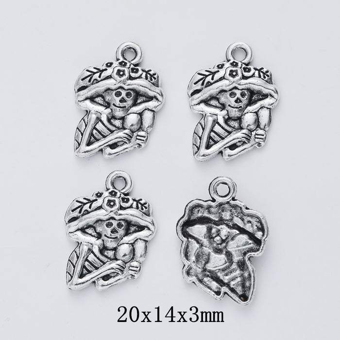 DIY Vintage Alloy Skull Pendant Charm For Zakka Necklace Bracelet Jewelry Accessories