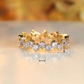 Misaligned Square Crushed Zircon Ring Creative Design Fashion Jewelry For Women view 5