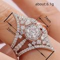 Fashion V Shaped Dazzling Proposal Ring For Women, Wedding Accessory Gift Finger Ring view 3