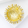 Alloy Turquoise Sunflower Brooch Pin For Dresses And Suits view 3