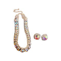 Light Luxury Copper Jewelry Set With Colorful Rhinestone Square Pendant Necklace For Women view 5