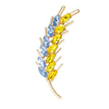 Crystal Alloy Wheat Brooch Pin For Women's Dress Decoration view 5