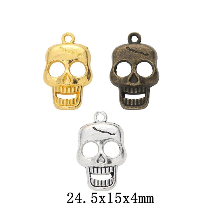Zinc Alloy Skull Charm Pendant No.461683 for DIY Necklace Bracelet Jewelry Making