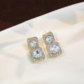 Luxury Geometric Square Crystal Rhinestone Gold Alloy Drop Dangle For Women Elegant Korean Style Earrings view 2