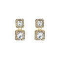 Luxury Geometric Square Crystal Rhinestone Gold Alloy Drop Dangle For Women Elegant Korean Style Earrings view 5