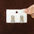 Luxury Geometric Square Crystal Rhinestone Gold Alloy Drop Dangle For Women Elegant Korean Style Earrings view 4
