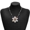 New Chinese Style Silver Five Petal Flower Pendant Necklace Vintage Punk Distressed Choker view 5