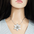 New Chinese Style Silver Five Petal Flower Pendant Necklace Vintage Punk Distressed Choker view 4