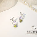 Elegant Korean Bowknot Vine Heart Zircon Rhinestone Crystal Silver Needle Statement Stud Earrings view 2