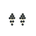 Elegant Black Rhinestone Diamond Shape Tassel Stud Earrings For Women Gold Alloy French Luxury Earrings view 5